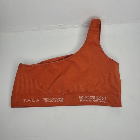 TALA Lava One Shoulder Crop Top Sports Bra Burnt Orange Size L Large - Picture 9 of 9